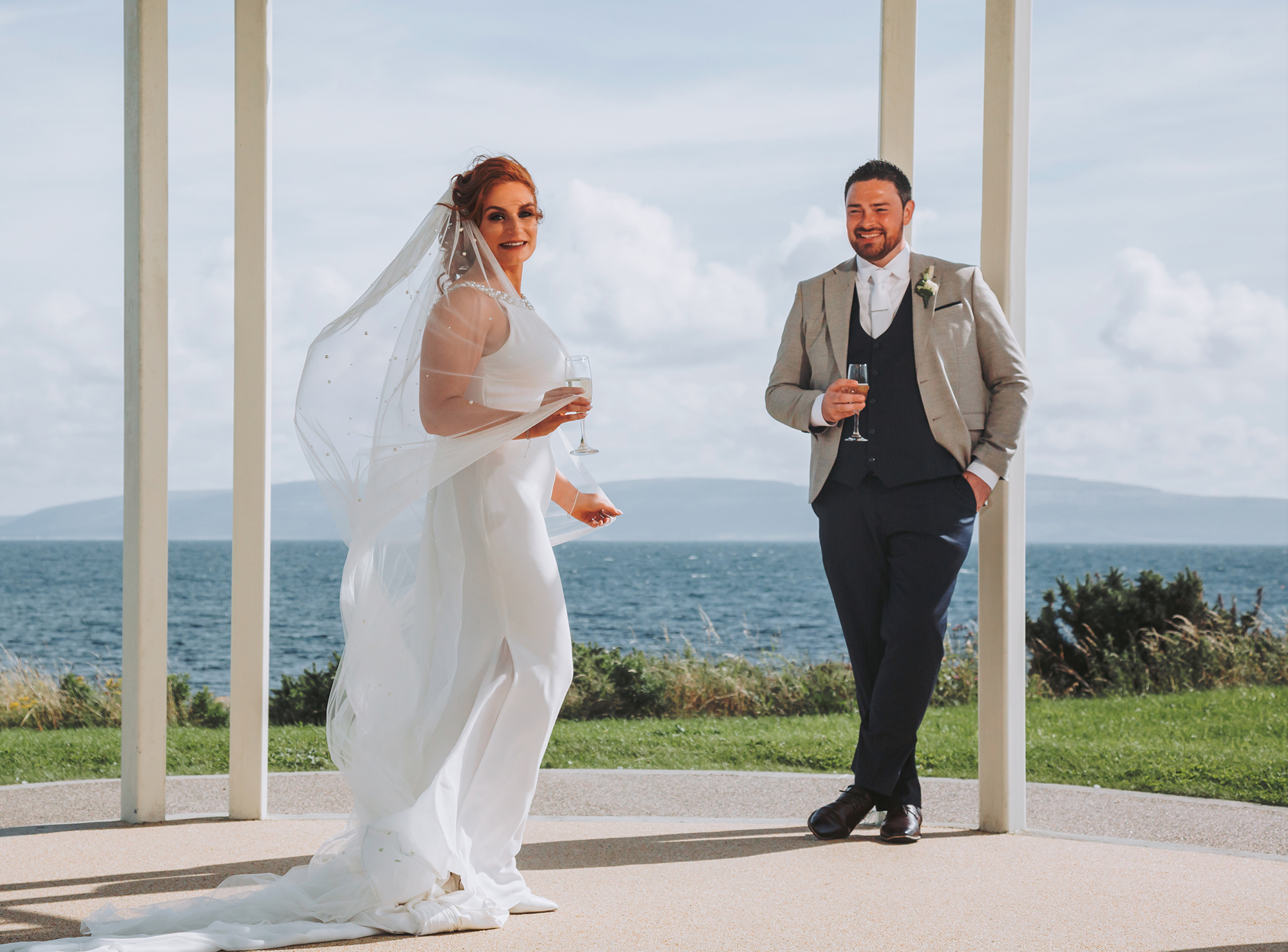 Bride and Groom on wedding day in the Connemara Coast Hotel